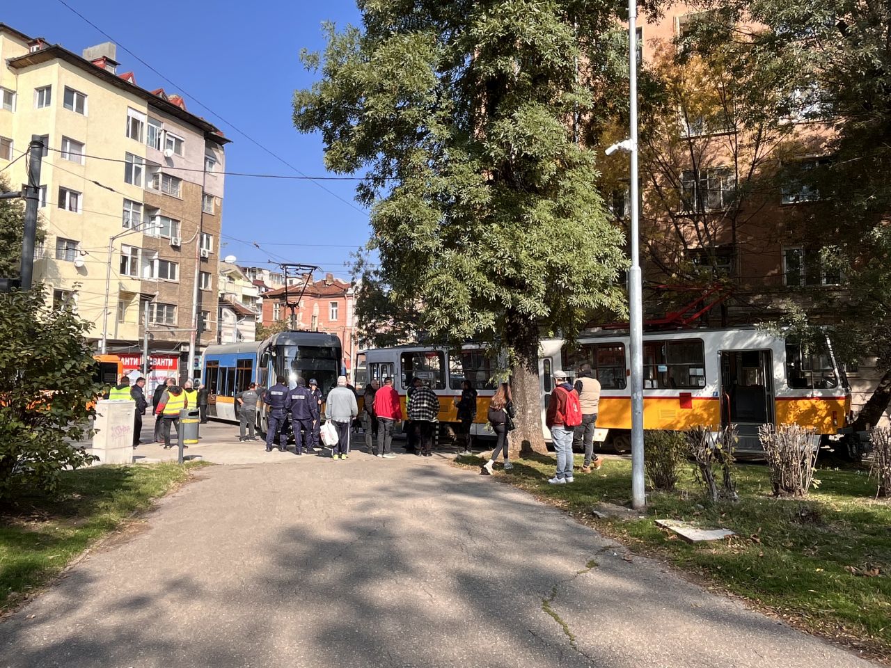 <p>Два трамвая се сблъскаха на кръстовището на бул. &quot;Христо Ботев&quot; и ул. &quot;Струга&quot; в София. На място са полиция и аварийни екипи, движение временно спряно, няма пострадали</p>