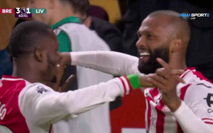 Игор Тиаго с гол от дузпа срещу Ливърпул