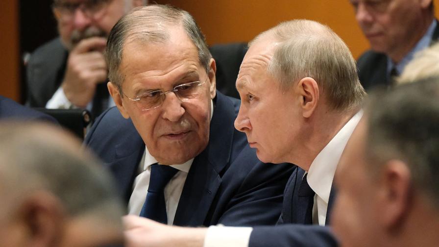 Сергей Лавров и Владимир Путин през 2020 г.