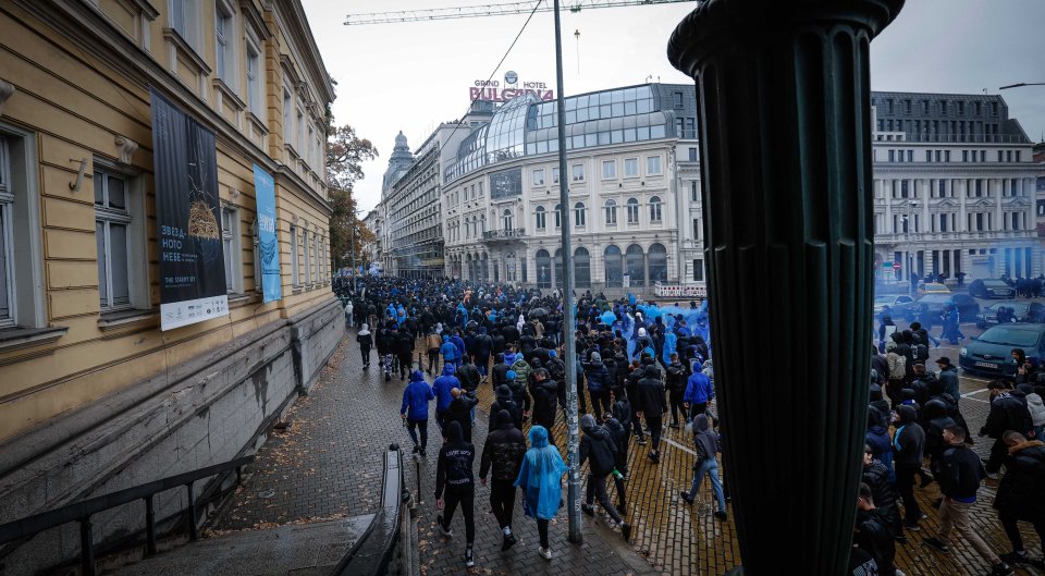 Шествие на феновете на Левски преди дербито с ЦСКА1