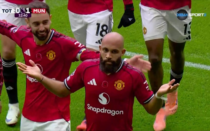 Браян Мбемо даде преднина на Манчестър Юнайтед в Лондон срещу Тотнъм (видео)