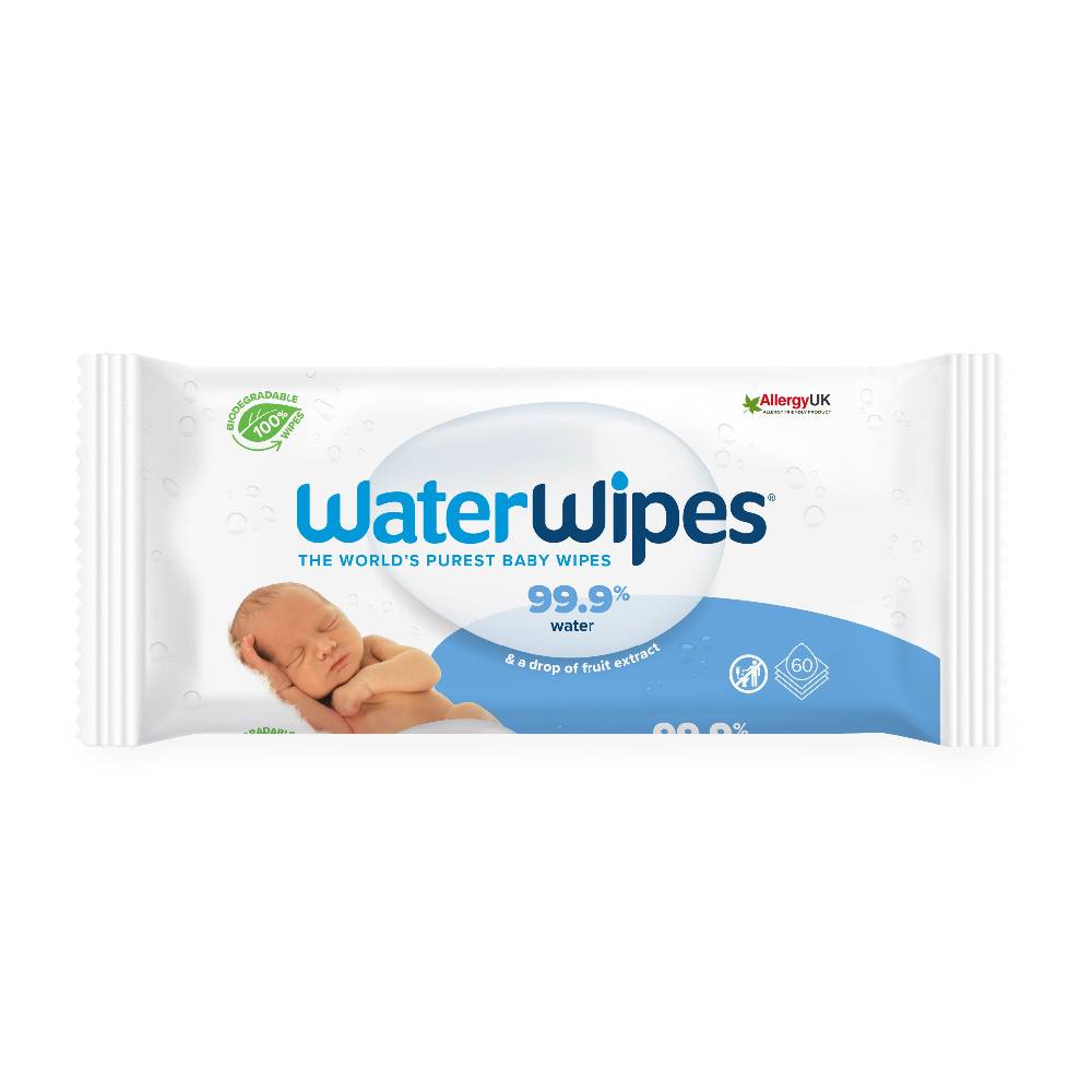 WATERWIPES Бебешки почистващи къпички 99.9% вода, 60 бр