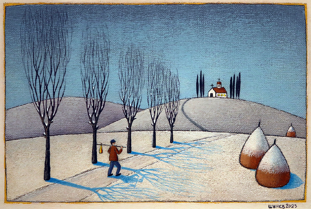 <p>Състои се от двадесет и осем специално направени за експозицията картини в специфичната за художника авторска техника.</p>