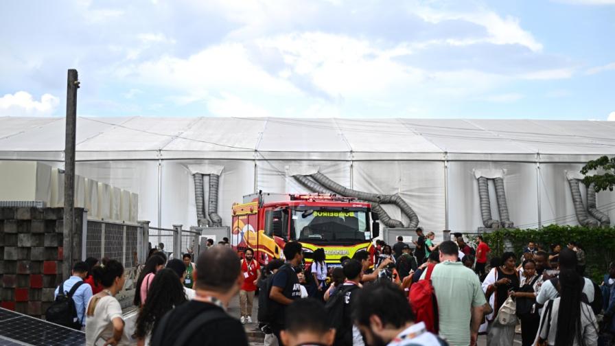 Пожар на конференцията на ООН в Бразилия, евакуация