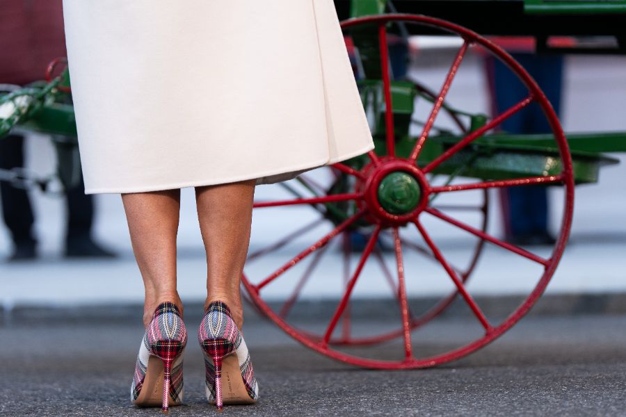 <p>Мелания Тръмп посрещна коледното дърво на Белия дом</p>