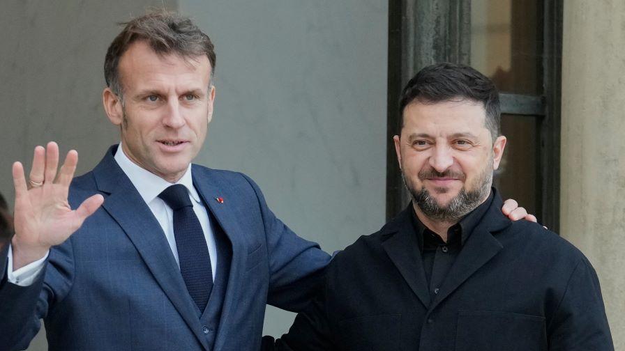 Зеленски пристигна в Париж за разговори с Макрон