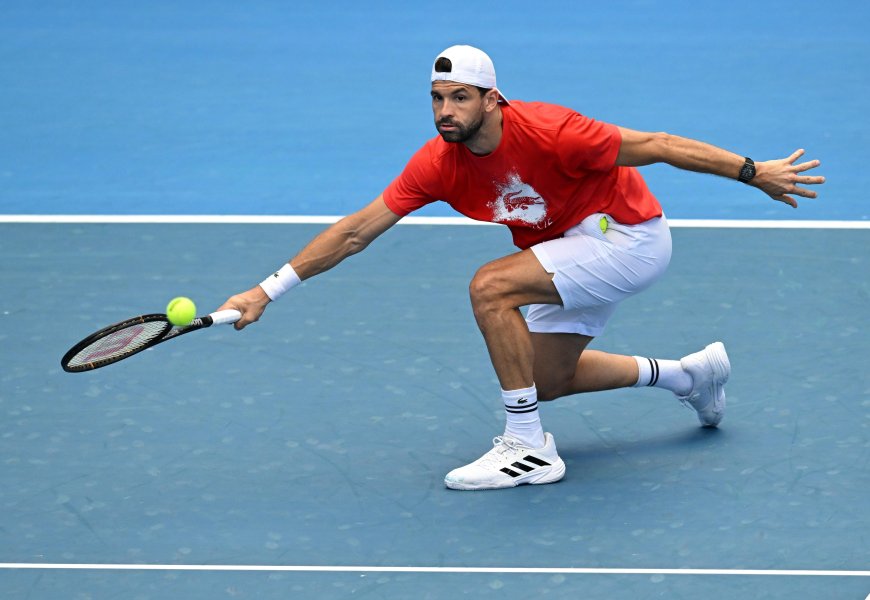 Тренировка на Григор Димитров в Бризбън1