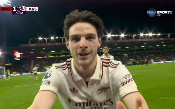 Арсенал увеличи преднината си срещу Борнемут, Райс с втори гол