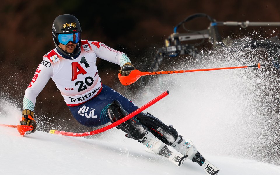 Алберт Попов на слалома от Световната купа в Кицбюел, 25.01.2026 г.