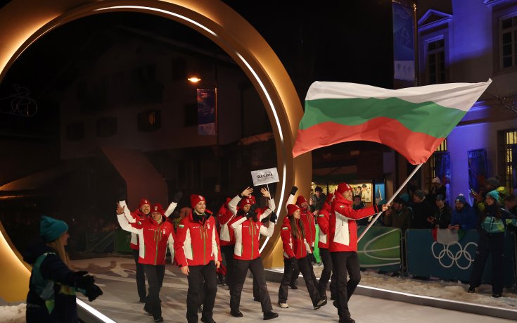 Българската делегация по време на церемонията на откриването на Зимните олимпийски игри в Милано-Кортина, 06.02.2026 г.