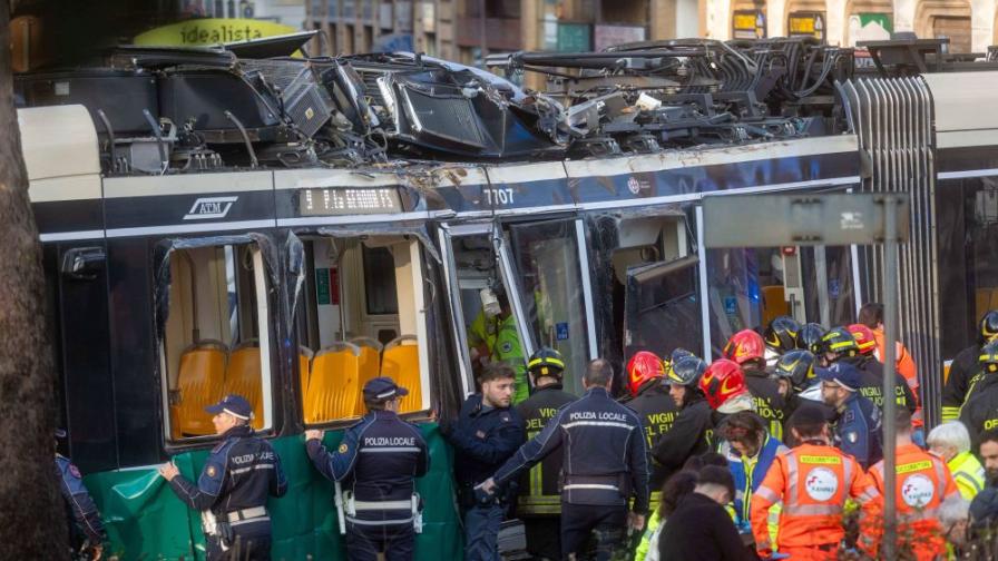 Трамвай дерайлира, загинал и най-малко 39 ранени в Милано