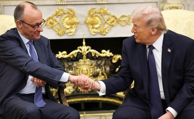 Германският канцлер Фридрих Мерц с американския президент Доналд Тръмп в Белия дом