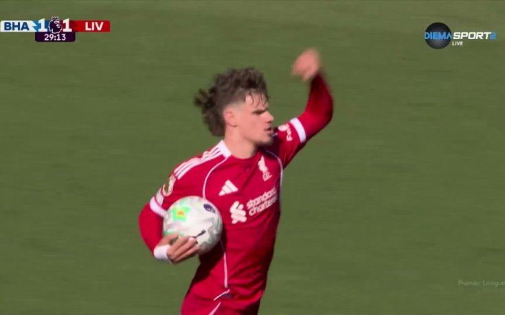 Милош Керкез изравни за Ливърпул срещу Брайтън