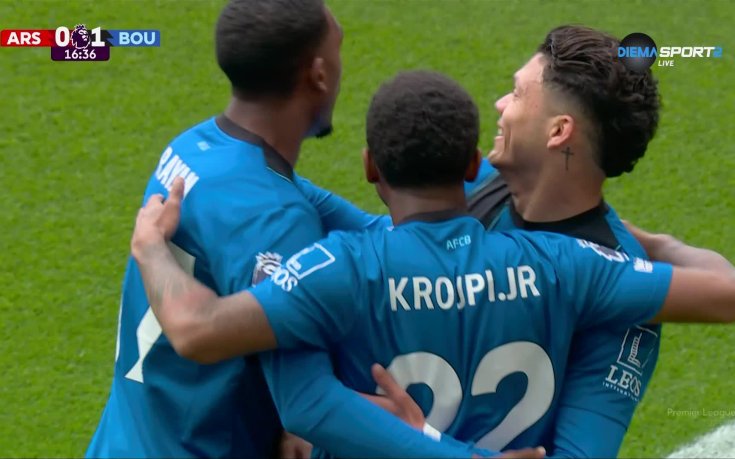 Арсенал - Борнемут 1:1 /първо полувреме/
