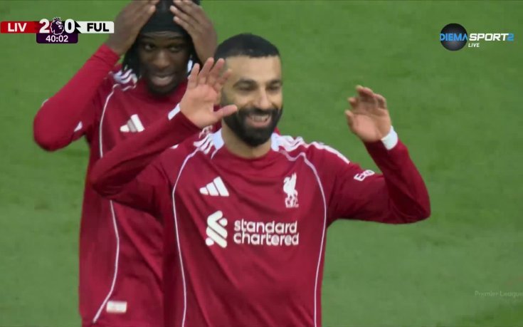 Мохамед Салах удвои преднината на Ливърпул с красиво попадение (видео)