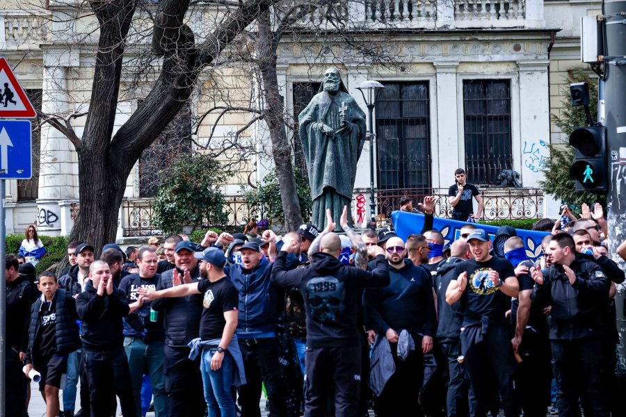 Шествие на феновете на Левски преди дербито с ЦСКА1