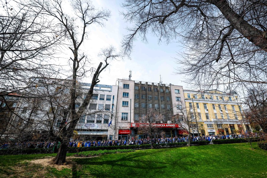 Шествие на феновете на Левски преди дербито с ЦСКА1