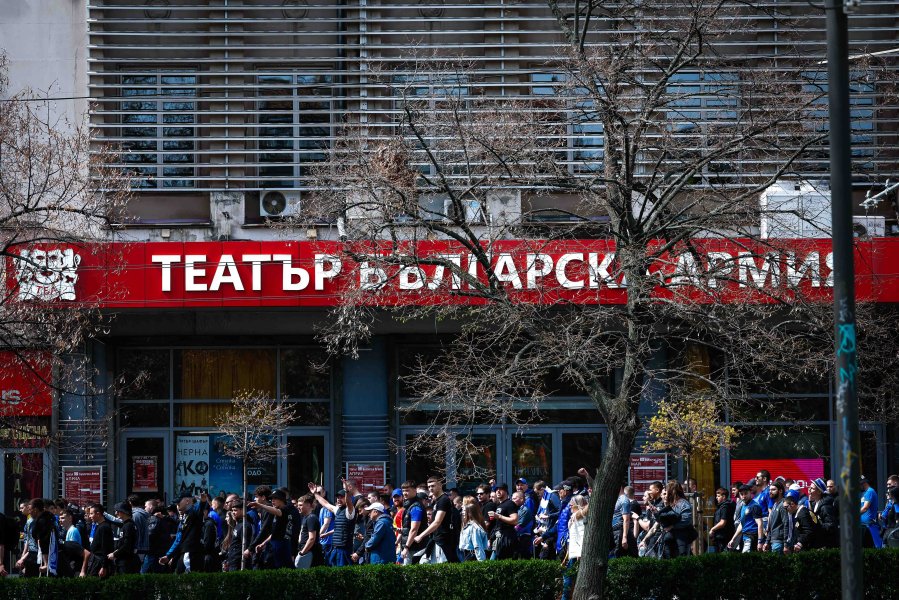 Шествие на феновете на Левски преди дербито с ЦСКА1