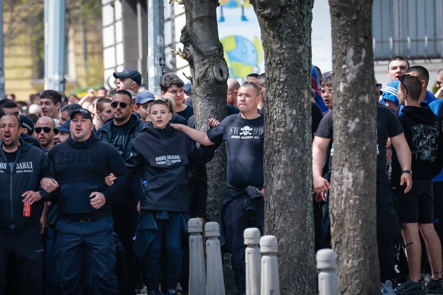 Шествие на феновете на Левски преди дербито с ЦСКА1