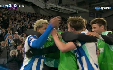 Хиншелууд удвои за Брайтън срещу Челси (видео)