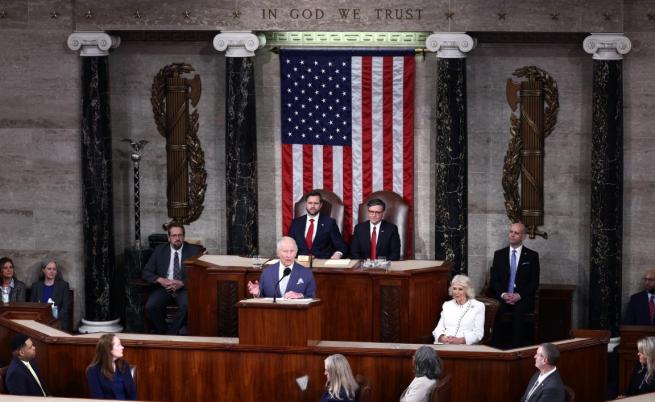 Крал Чарлз III с историческа реч пред Конгреса в САЩ