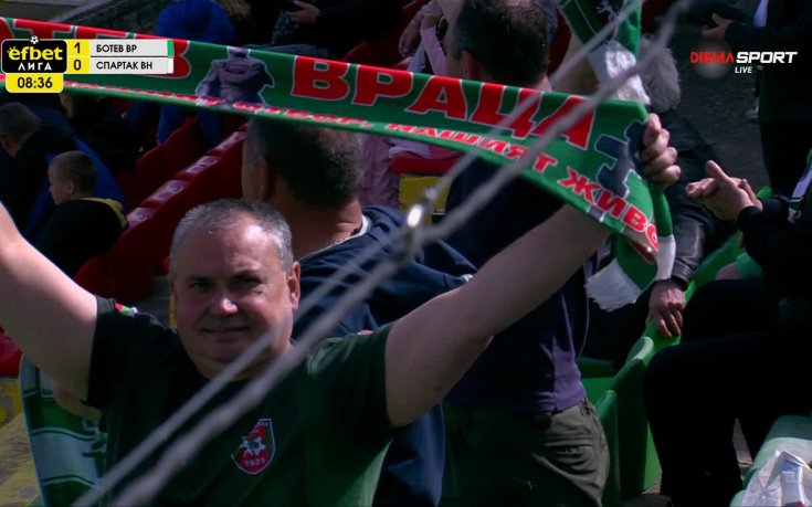 Ботев Враца - Спартак Варна 2:0 /първо полувреме/