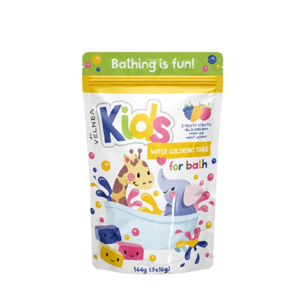 VELNEA KIDS Оцветяващи таблетки за вана, 144гр.(9x16г)
