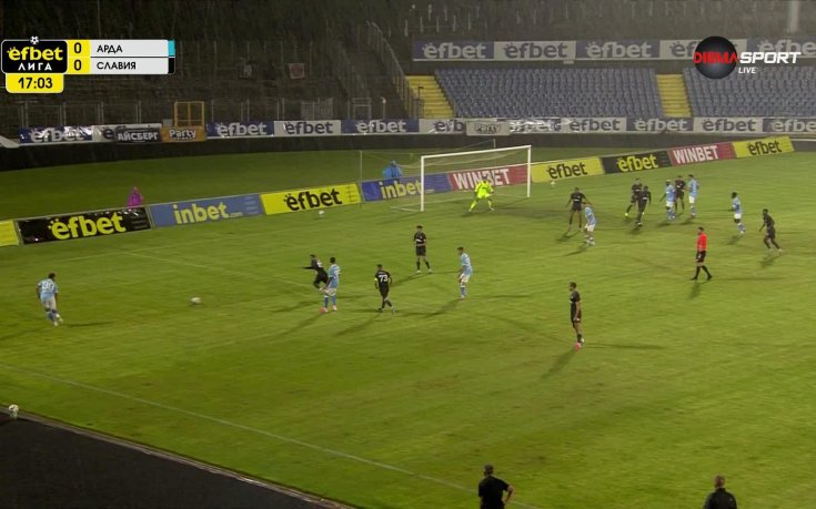 Арда - Славия 1:0 /първо полувреме/