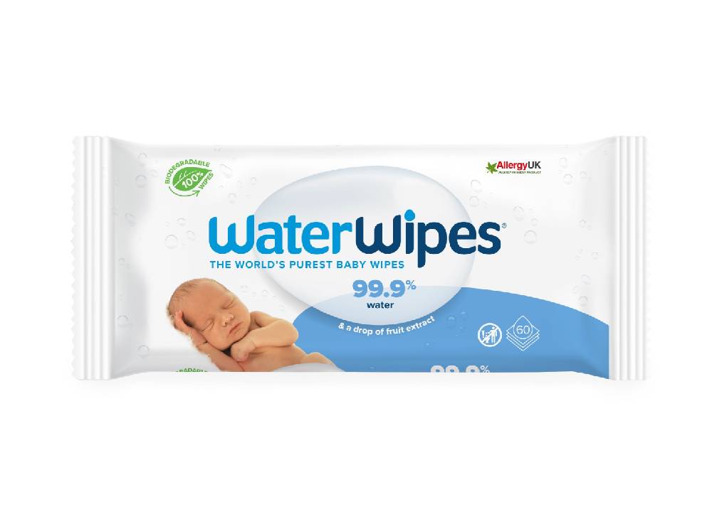 WATERWIPES Бебешки почистващи къпички 99.9% вода, 60 бр