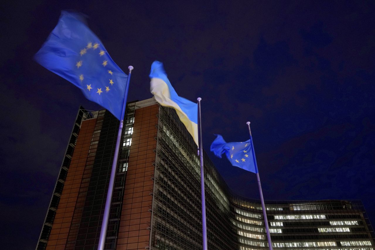 Украинското знаме бе издигнато пред сградата на Европейската комисия