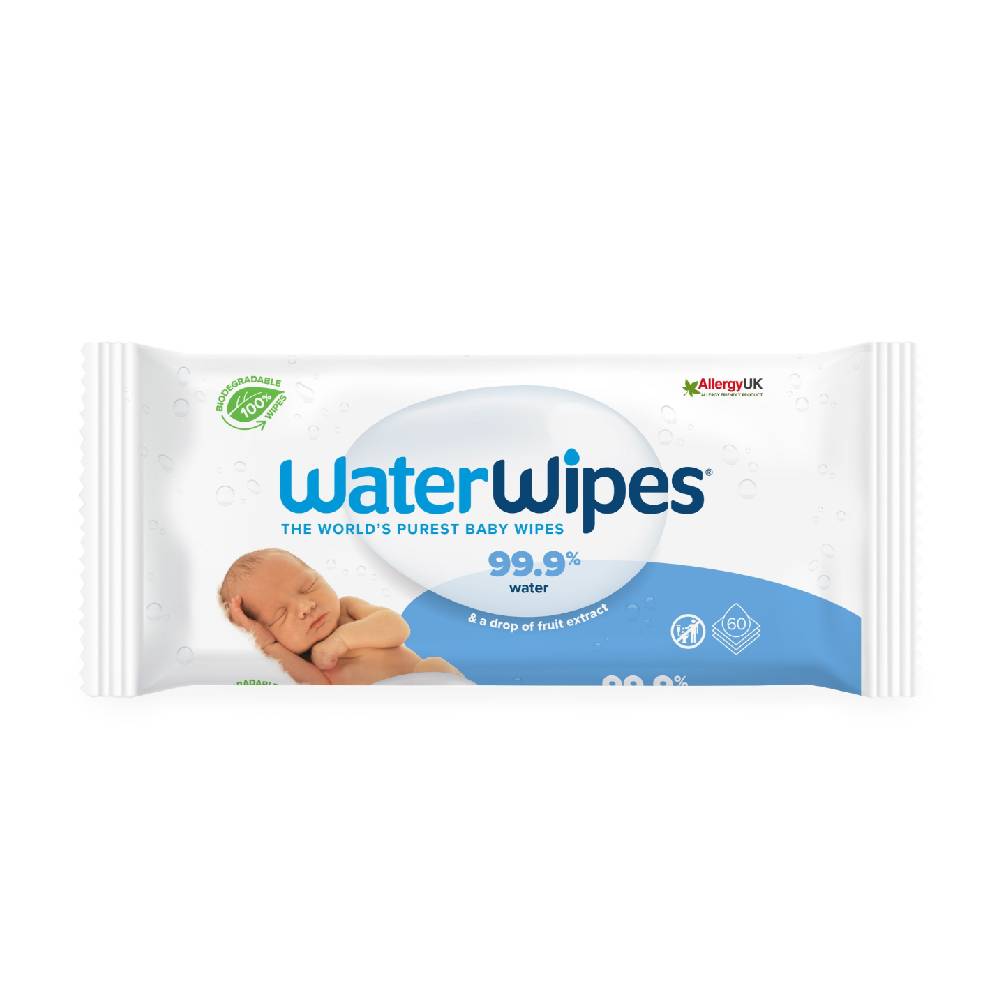 WATERWIPES Бебешки почистващи къпички 99.9% вода, 60 бр
