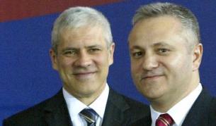 Сръбският президент Борис Тадич и министърът на икономиката Младжан Динкич (вдясно)