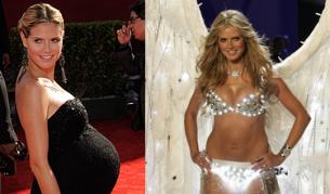 Хайди на 21 септември 2009 г. и на дефиле на Викториас сикрет на 10 ноември 2005 г. по-малко от два месеца след раждането на Хенри (на 15 септември)