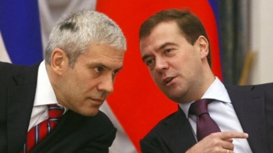 Борис Тадич и Дмитрий Медведев по време на визитата на сръбския президент в Русия през декември 2008 г.