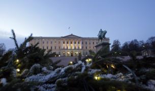 Кралският дворец в Осло, който Обама ще посети, когато дойде да получи приза си.