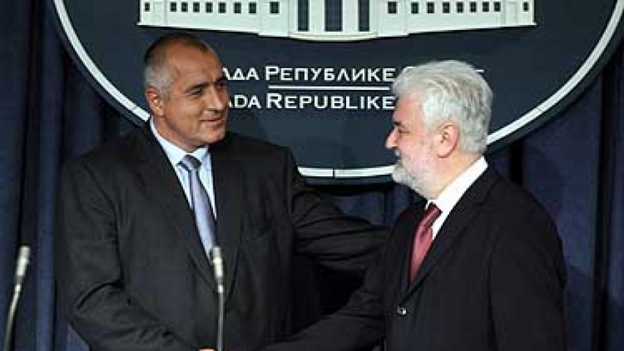 Борисов и сръбският му колега Мирко Цветкович