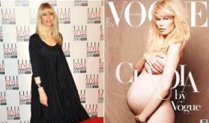 Бременната Клаудия на червения килим по-рано тази година и на корицата на "Вог"