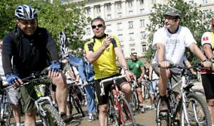 Мирослав Найденов, Сергей Игнатов и Трайчо Трайков на велопохода днес