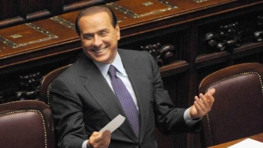 Силвио Берлускони при обсъжданията в Камарата на депутатите