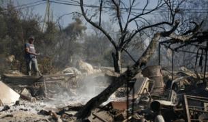 Опустошено от пожара село в планината Кармел в Северен Израел