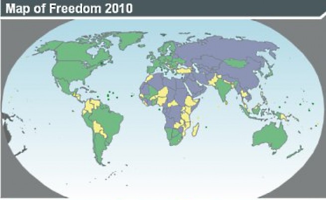 Демокрацията по света запада и през 2010 г.