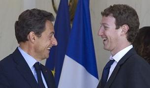 Саркози и Зукърбърг