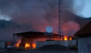 Опожареният на 28 юли граничен пункт Ярине на северната граница на Косово със Сърбия