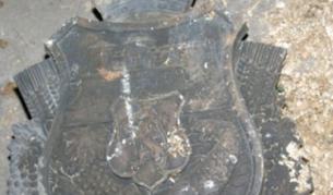 Металният герб на Видин, който беше откраднат миналата година след като беше свален от "Стамбол Капия" - главната порта на видинското кале. Тримата крадци бяха задържани