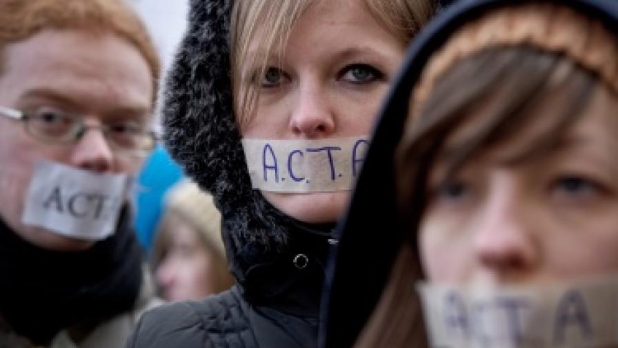 Протест срещу ратифицирането на ACTA в Полша