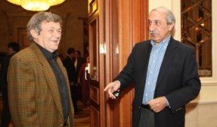 Кеворк Кеворкян и актьорът Стефан Мавродиев на представянето на една от книгите на журналиста