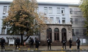 Сградата на Съдебната палата в Пазарджик по време на предишното заседание по делото, 29 октомври 2012 г.