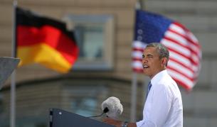 Обама пред Бранденбургската врата