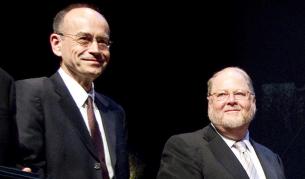 Двама от тримата лауреати: Томас Зюдоф и Джеймс Ротман