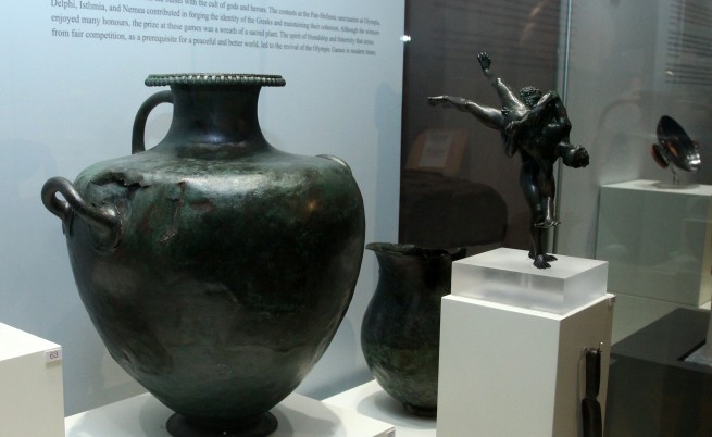 Снимка от откриването на изложбата "Непреходен отпечатък в историята  съкровища от гръцките музеи" в Археологическия музей в София